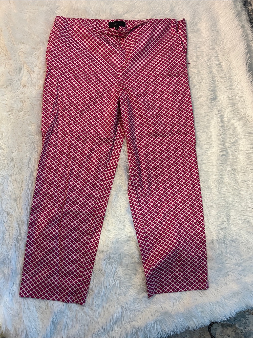 Talbots Pink Geometric Capri Pants